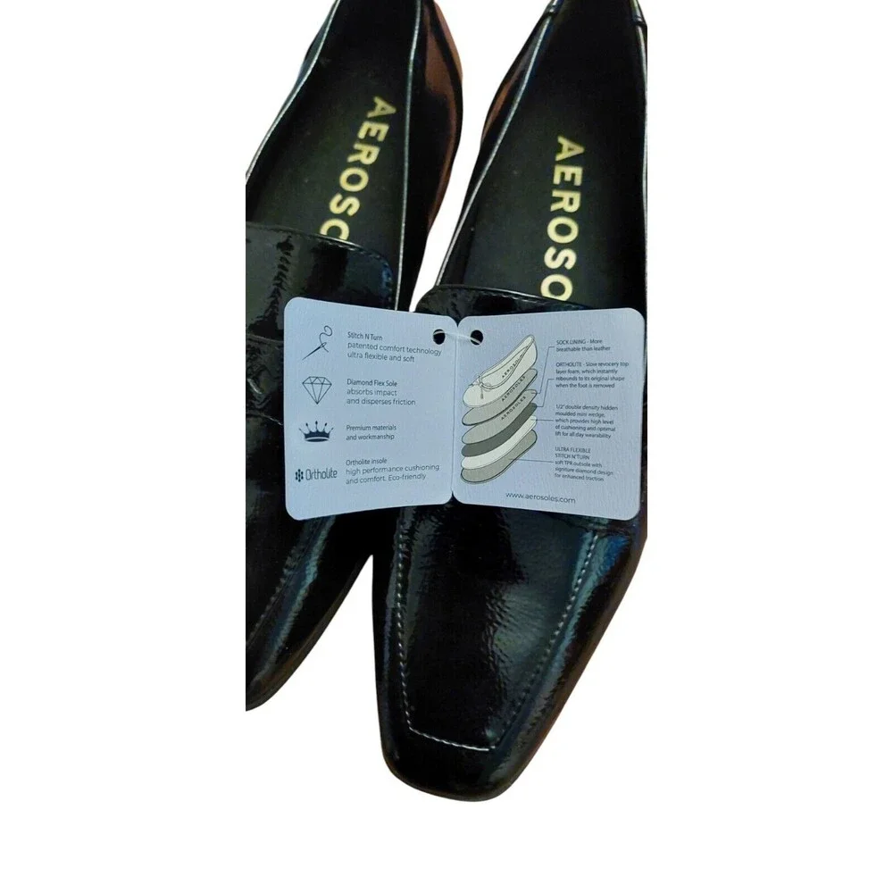 Aerosoles Patent Leather Loafers Slip On Shoes Praia women 7 new - Picture 6 of 7